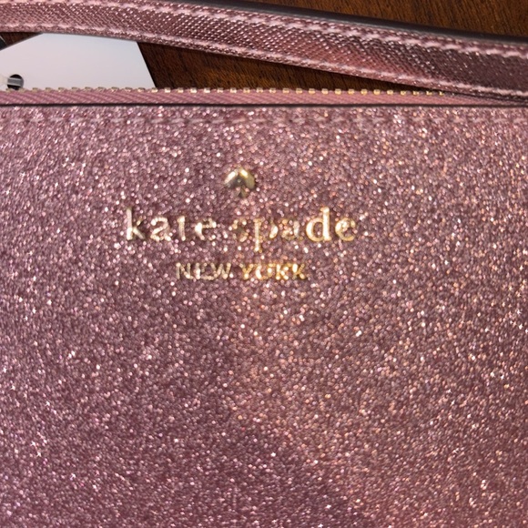 Kate Spade  Glitter mini tote  wristlet
Card holder  Mitten Pink 3 piece set NWT - Picture 6 of 17
